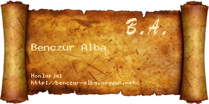 Benczur Alba névjegykártya